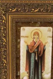 Икона "Нерушимая стена" янтарь